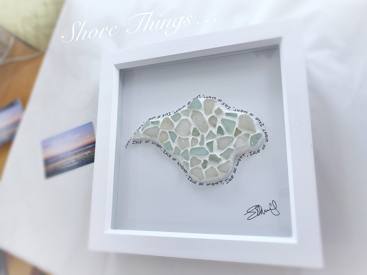 Sea Glass Isle of Wight Box Frame