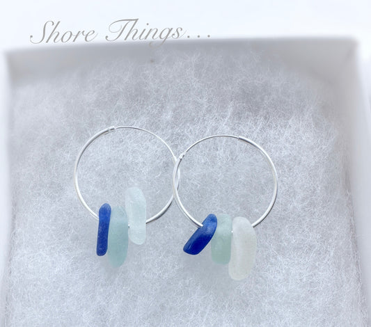 Sea Glass .925 Hoop Earrings