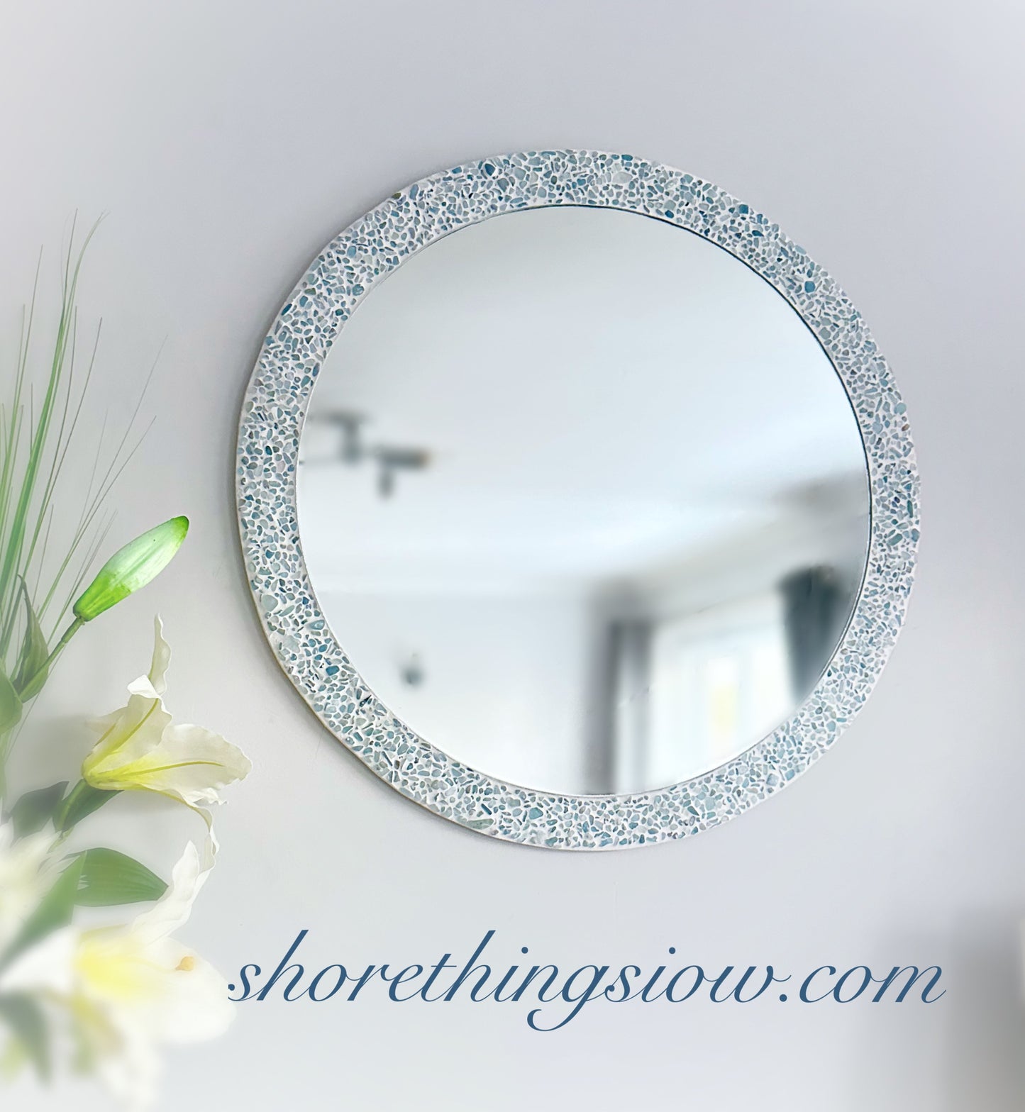 Aqua Marine 22” Round Mirror