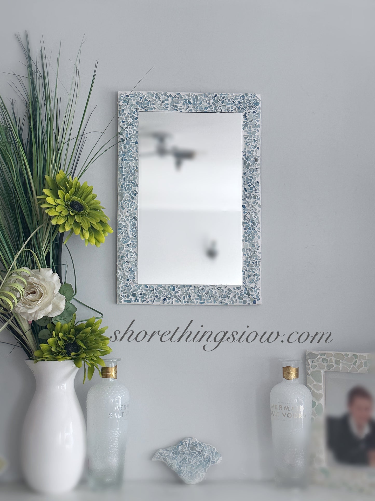 Aqua Marine Crystal Mirror