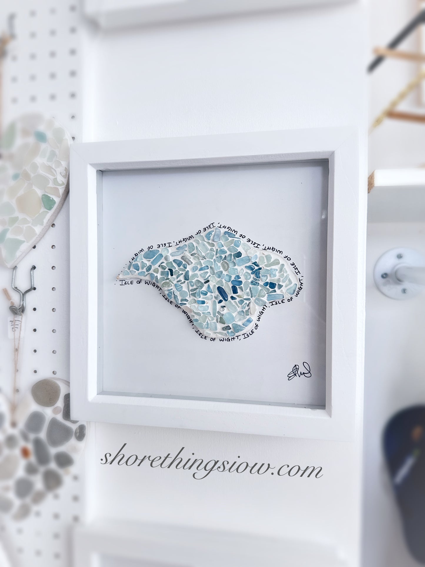 Aqua Marine Crystal Isle of Wight Box Frame