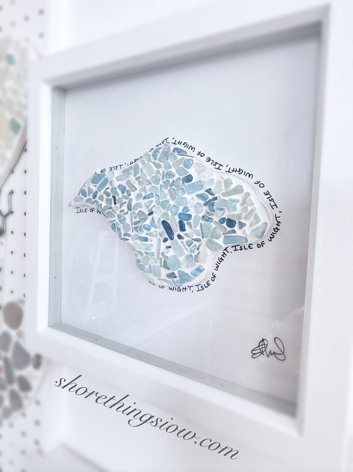 Aqua Marine Crystal Isle of Wight Box Frame