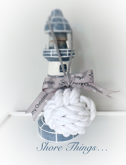 White Rope Knot Bauble