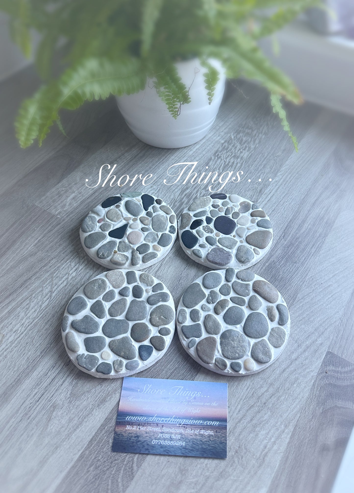 Grey Pebble Coasters