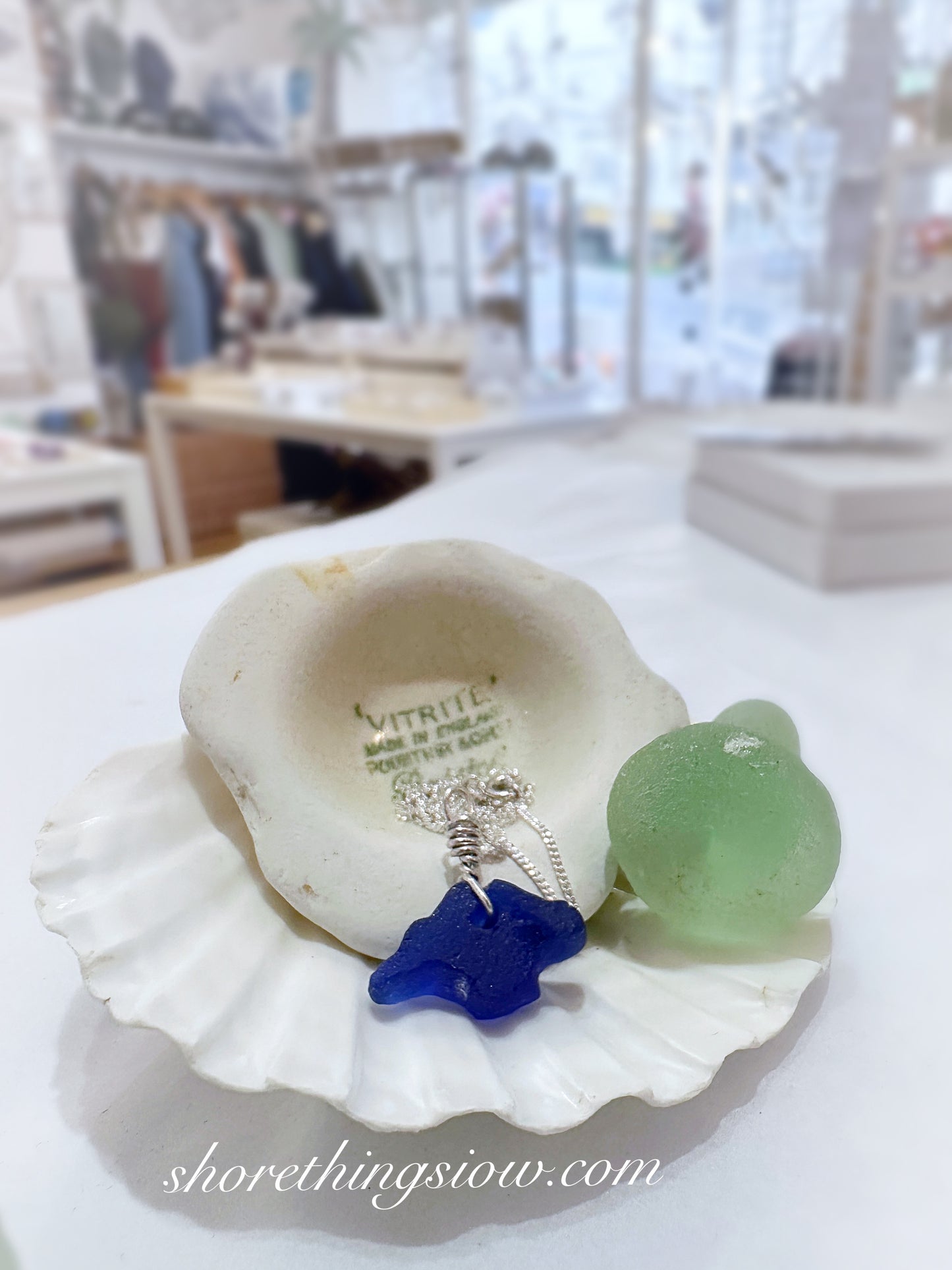 Isle of Wight sea glass necklace