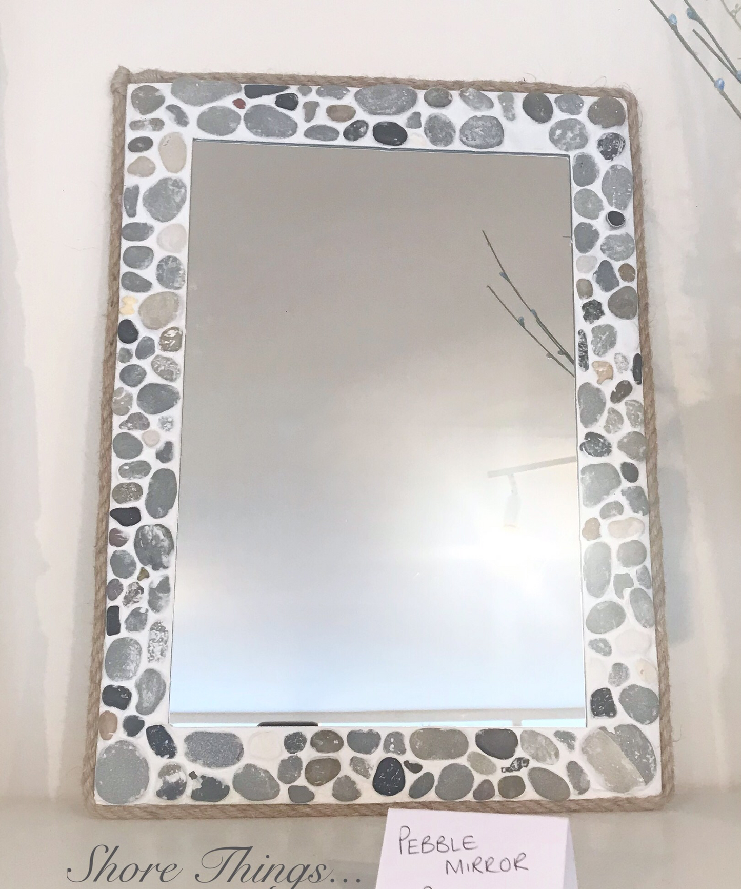 Grey Pebble Mirror 14x16”
