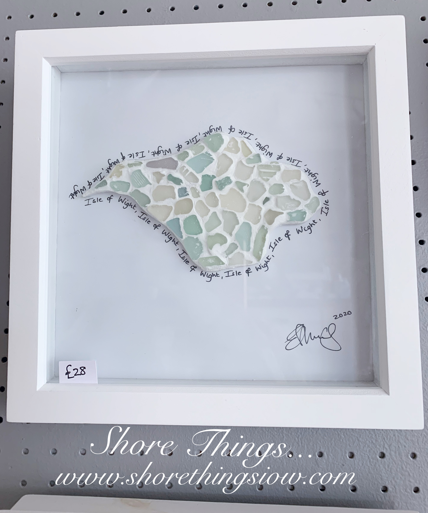 Sea Glass Isle of Wight Box Frame