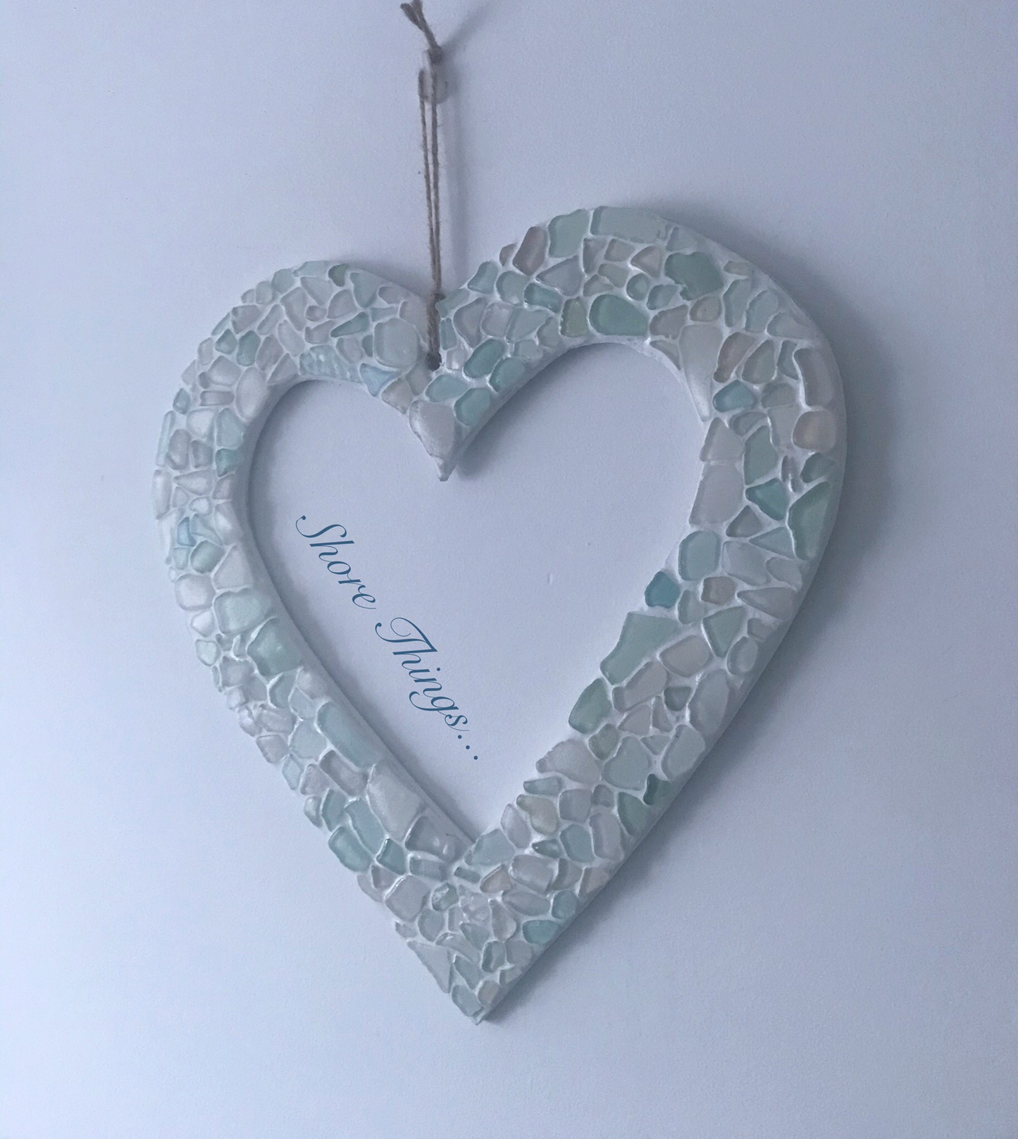 Sea Glass Heart Wreath