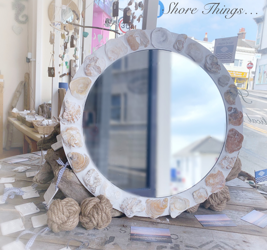 Oyster Shell mirror 18”