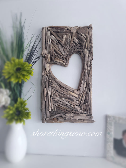 Driftwood Heart Cut Out Art