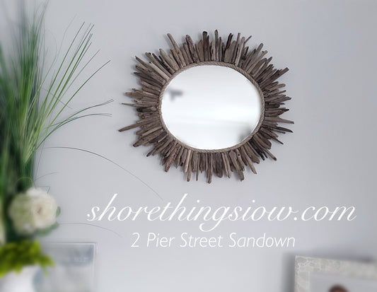 Driftwood Oval Mirror 50cm