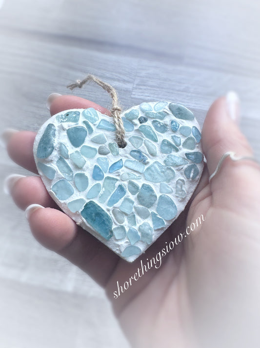 Aqua Marine Crystal Heart