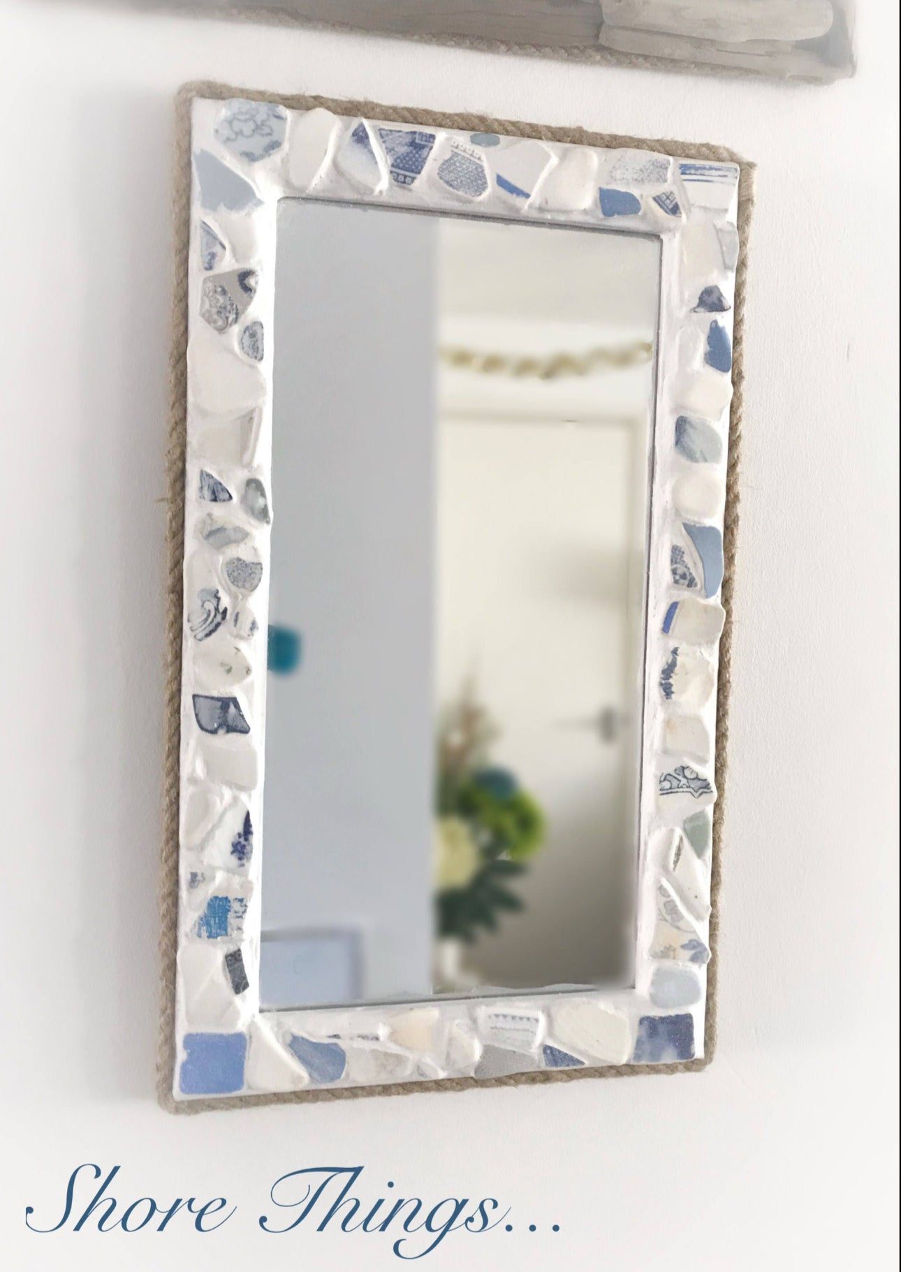 Sea Pottery Mirror 15”x9”