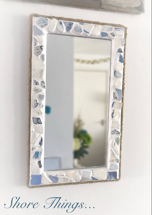 Sea Pottery Mirror 15”x9”