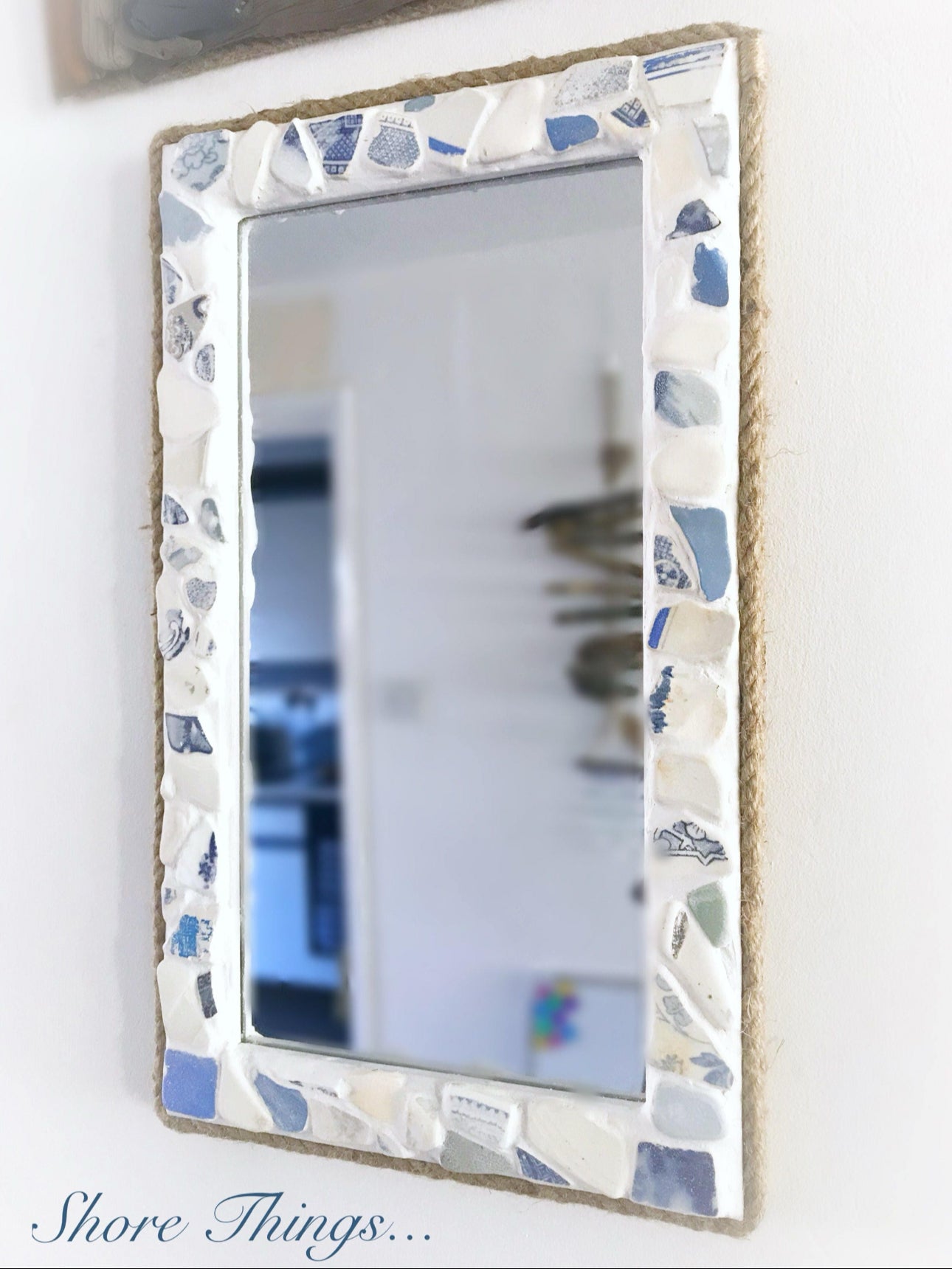 Sea Pottery Mirror 15”x9”