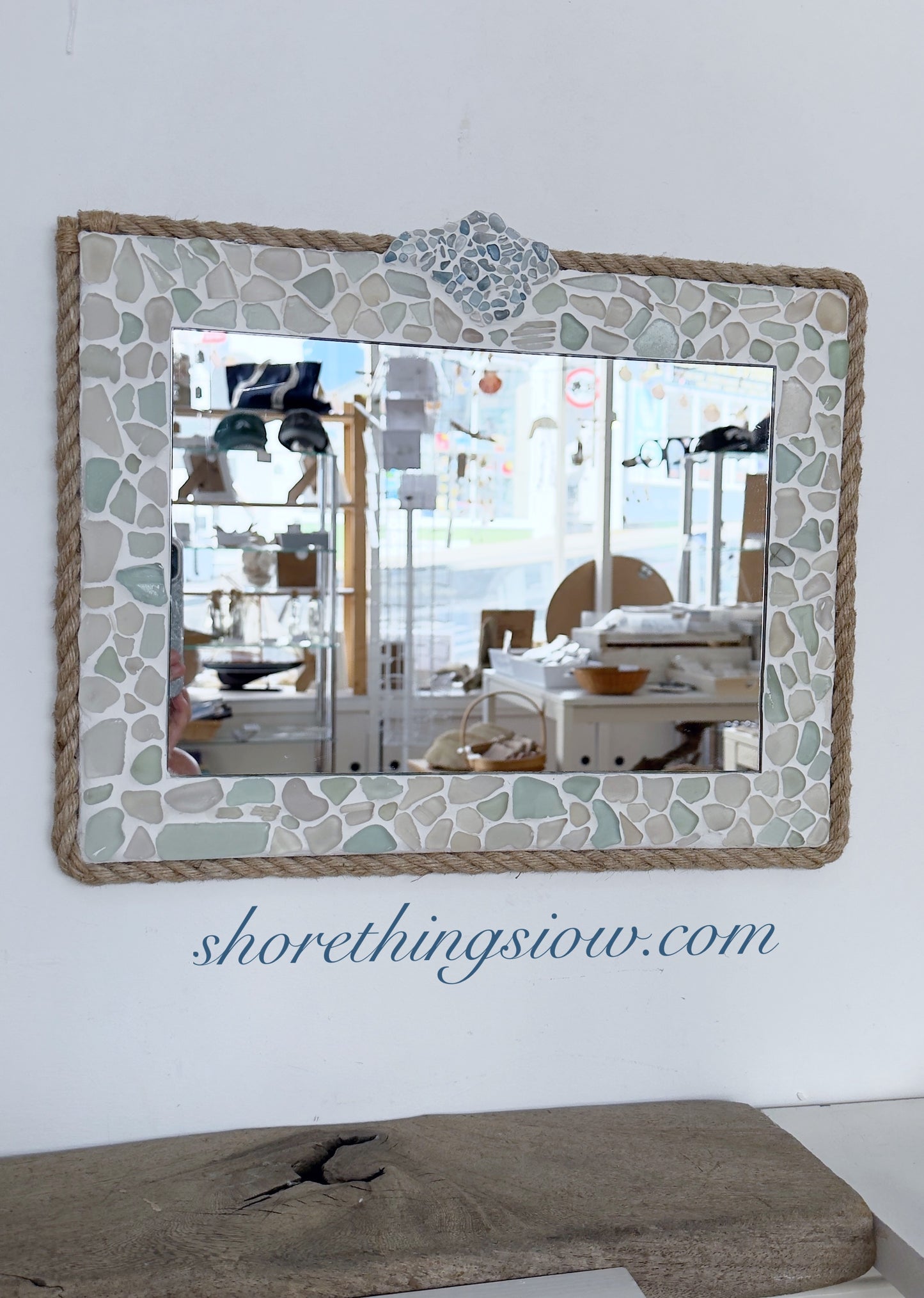 Sea Glass Isle of Wight Mirror 17”x14”