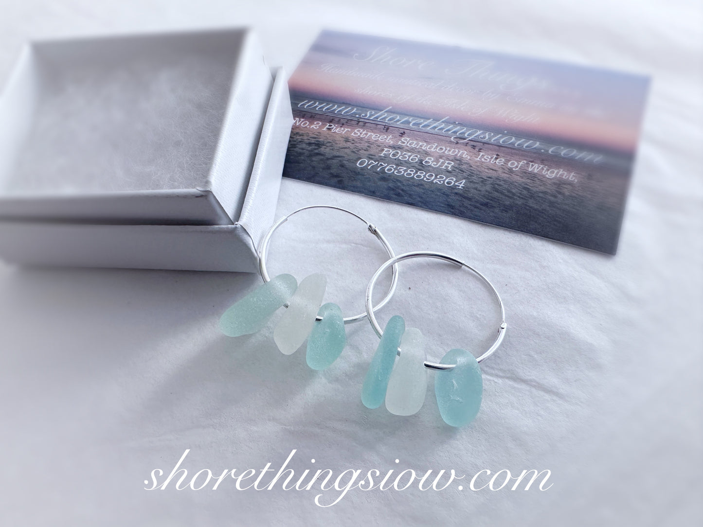 Sea Glass .925 hoops earrings
