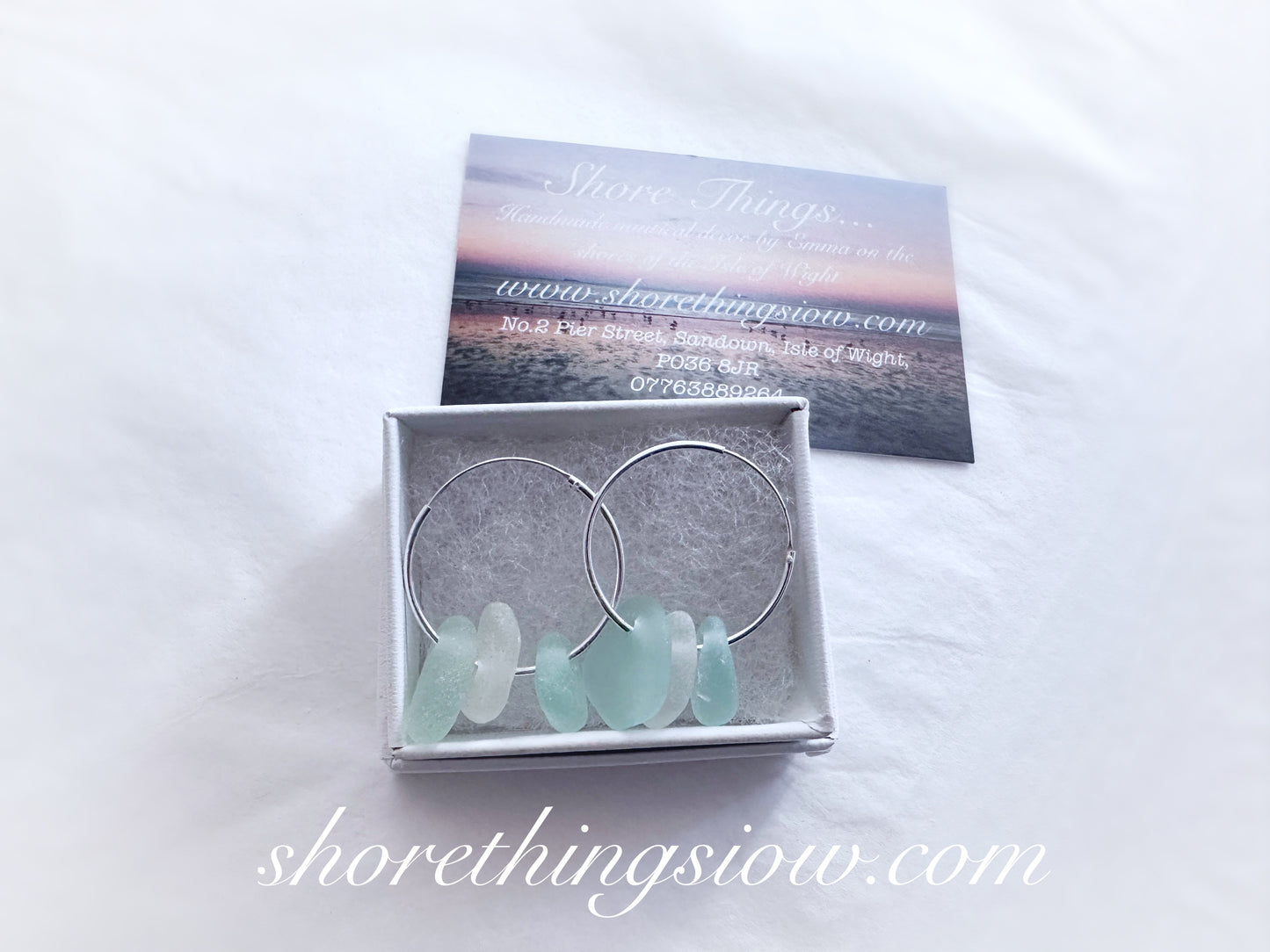 Sea Glass .925 hoops earrings