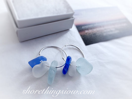 Sea Glass .925 Hoop Earrings