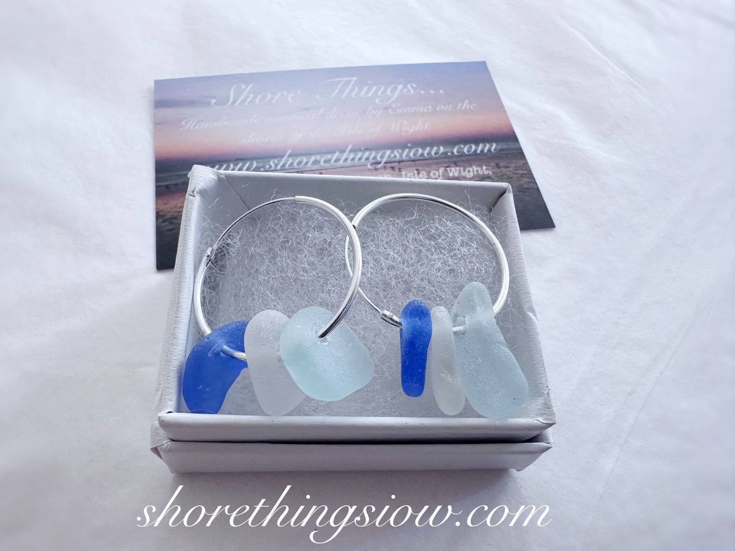 Sea Glass .925 Hoop Earrings