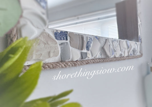 22” Square Sea Pottery Mirror