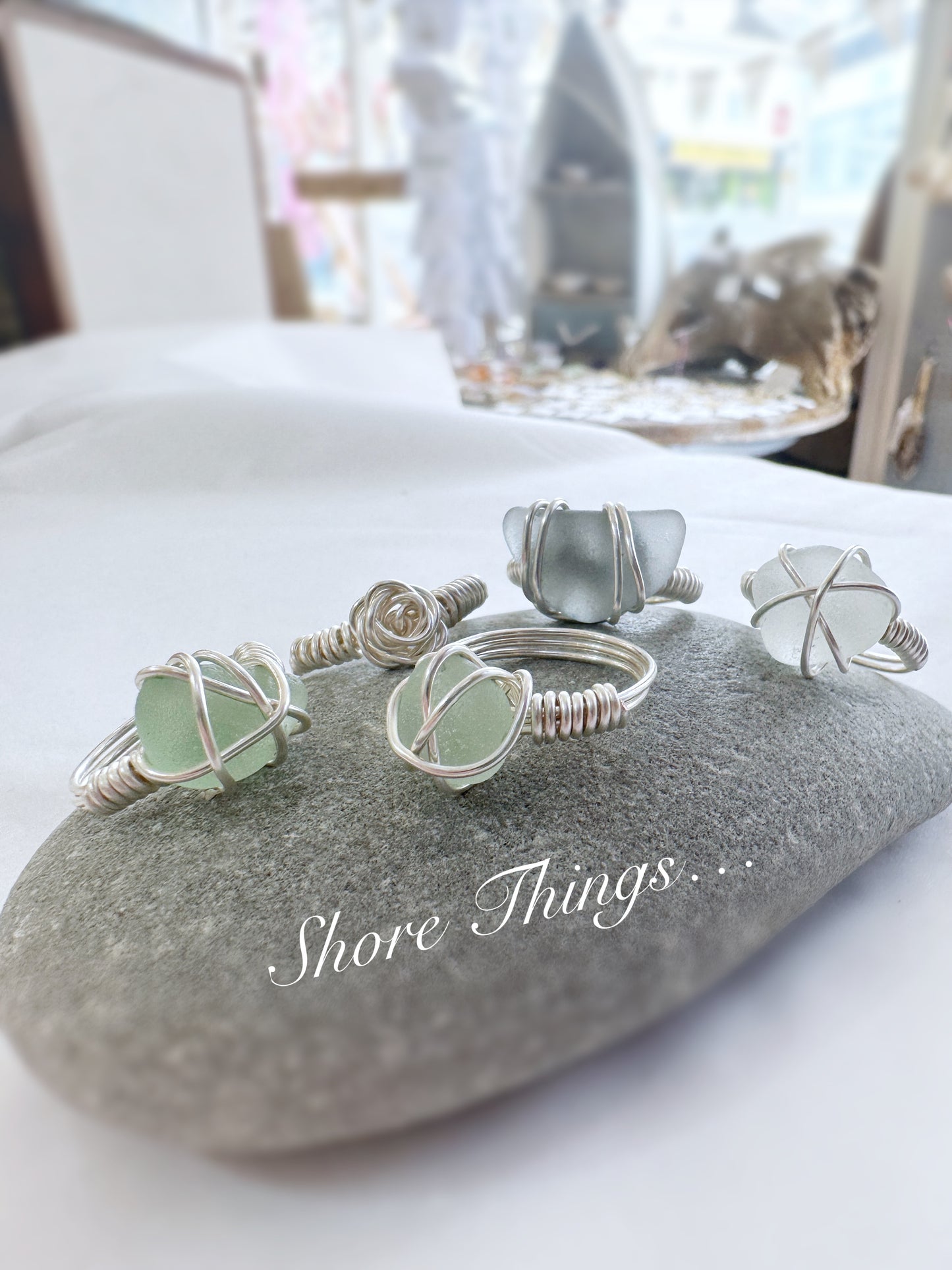 Sea Glass Wire Ring