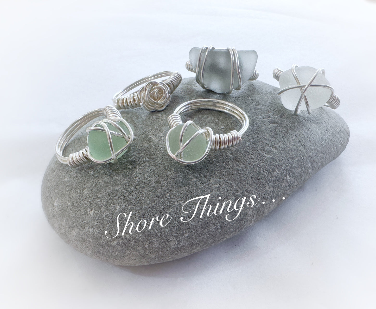 Sea Glass Wire Ring