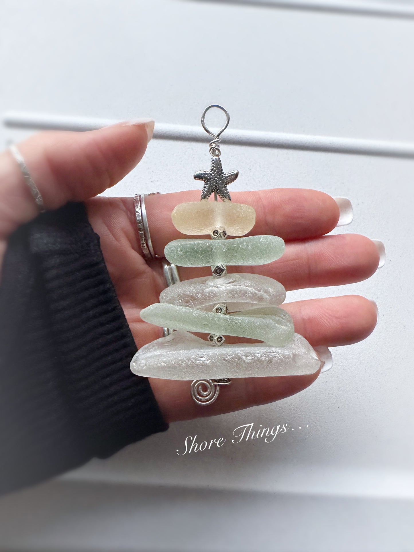 Sea Glass Christmas Tree Hanging