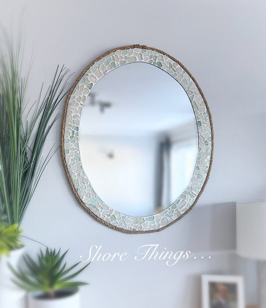 Sea Glass Oval Mirror Large