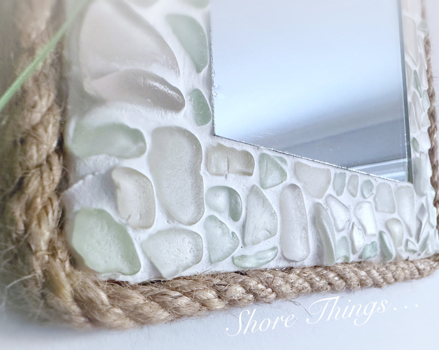 Sea Glass Mirror 15”x9”