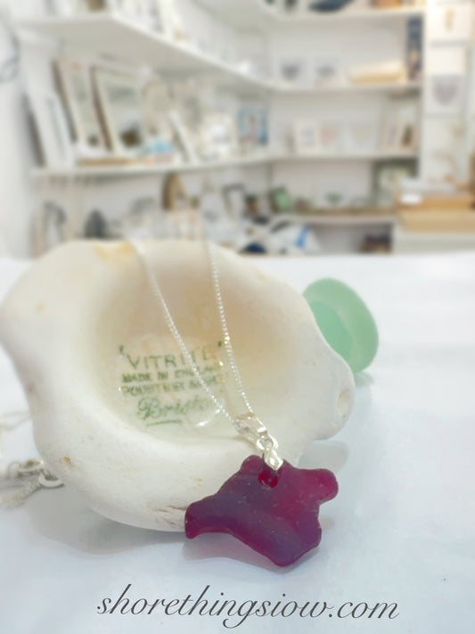 Isle of Wight sea glass necklace