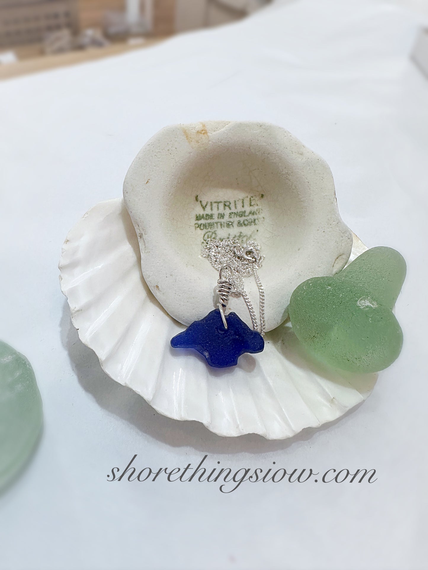Isle of Wight sea glass necklace
