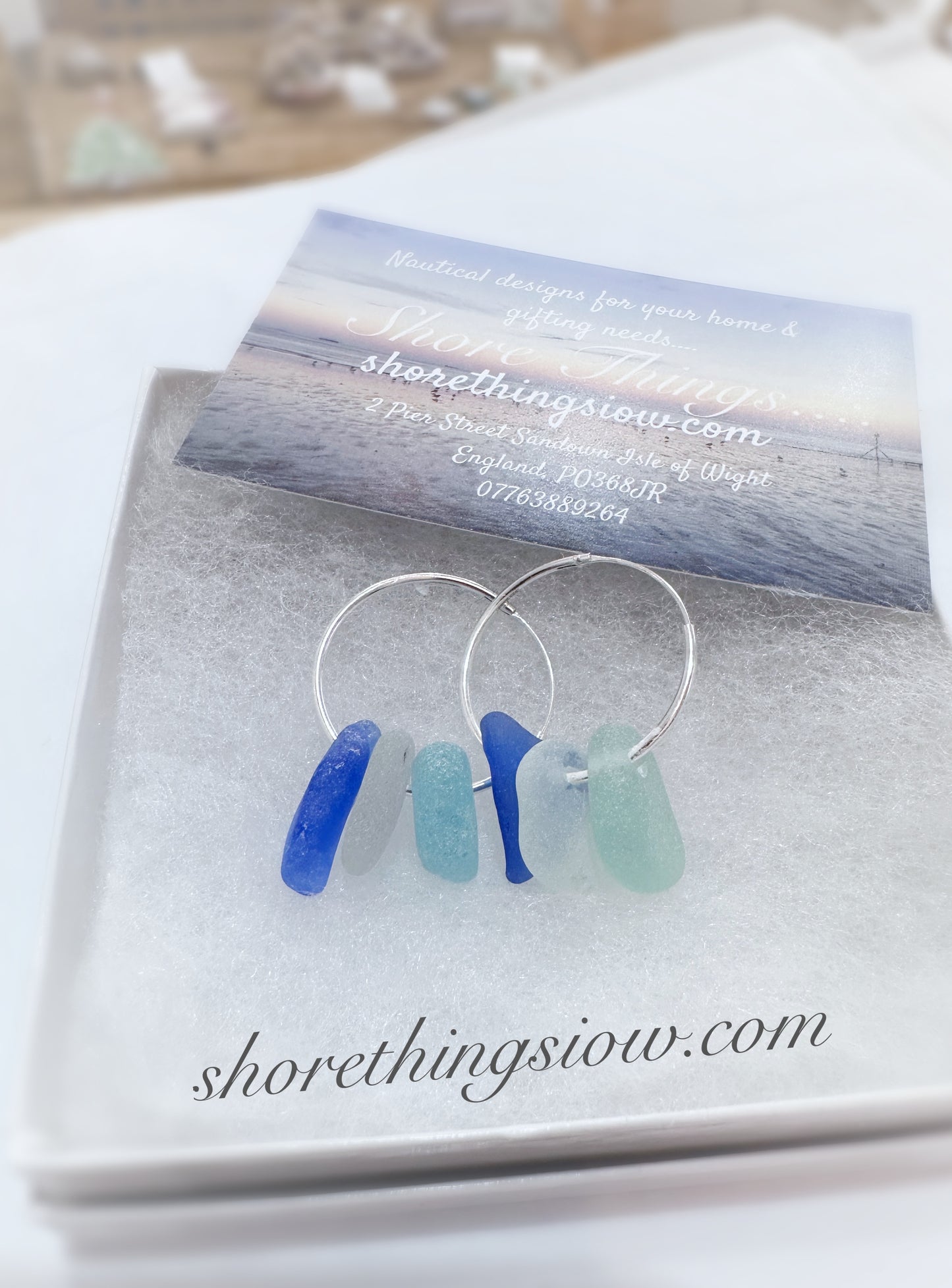 Sea Glass .925 Hoop Earrings