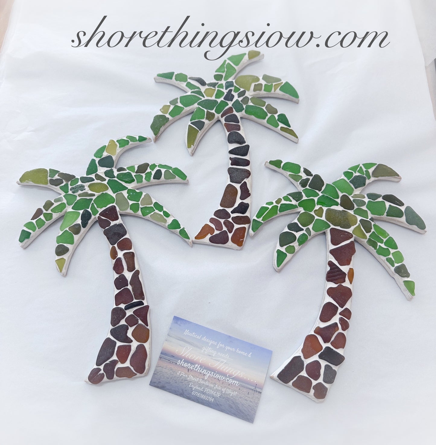 Sea Glass Palm Tree 15cm