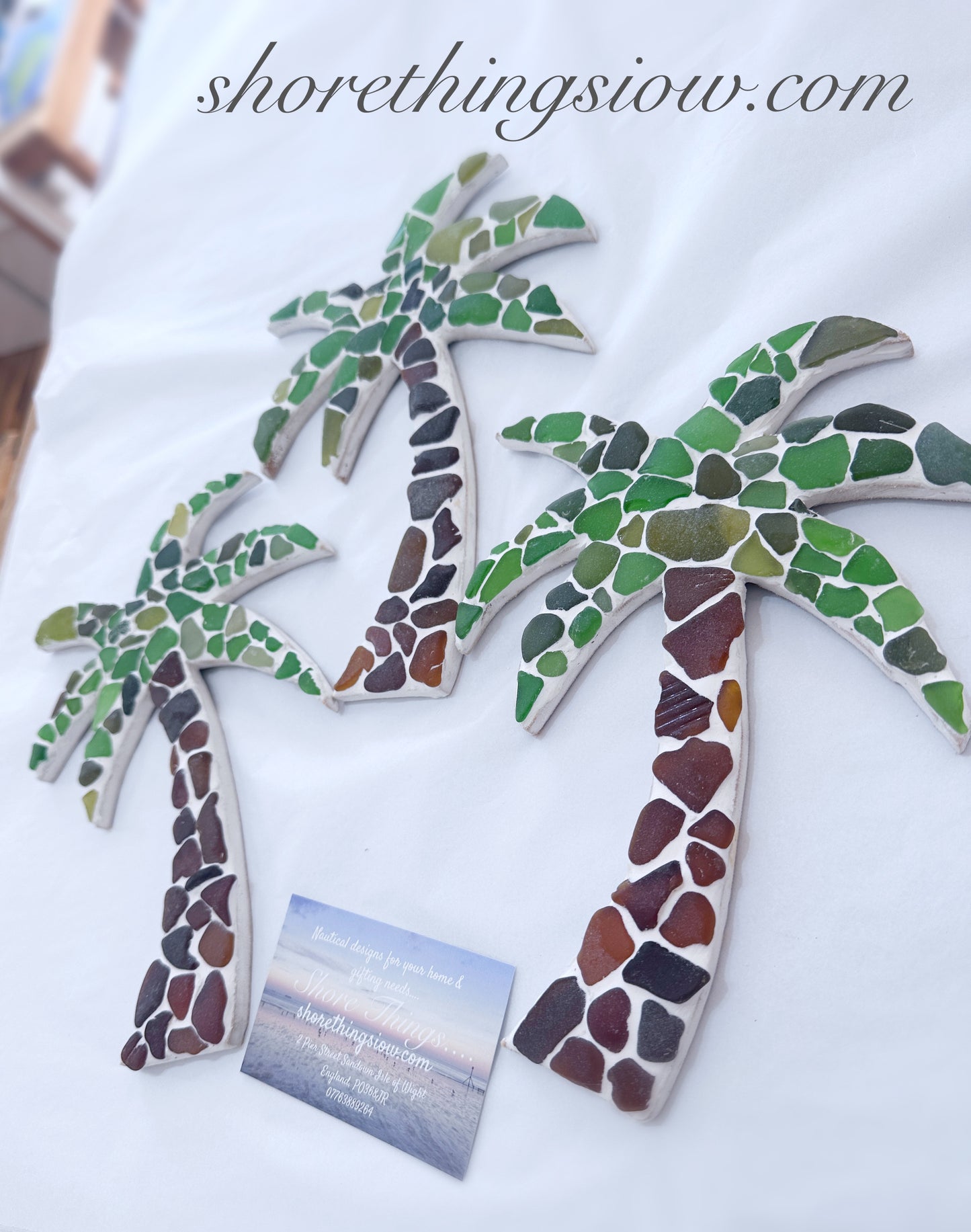 Sea Glass Palm Tree 15cm
