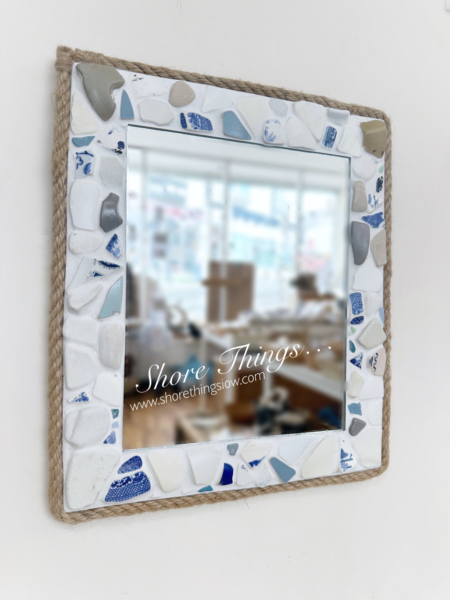 Sea Pottery Mirror 14”x16”