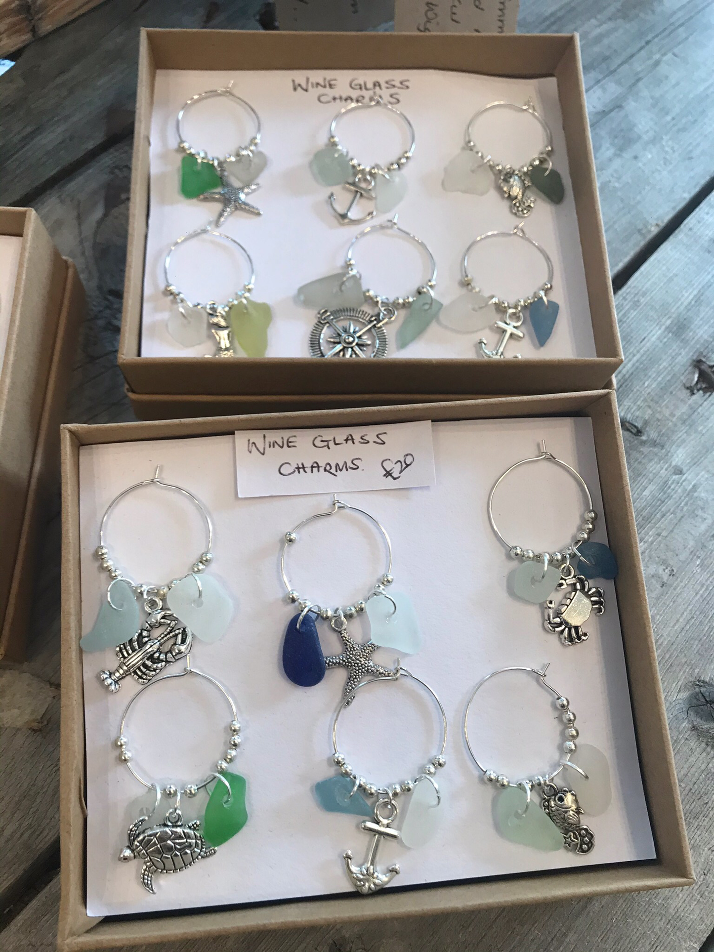 Sea Glass Wine Glass Charms