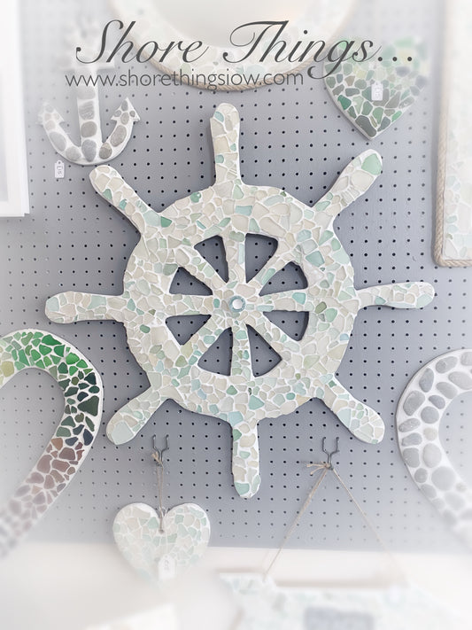 Sea Glass Ships Wheel