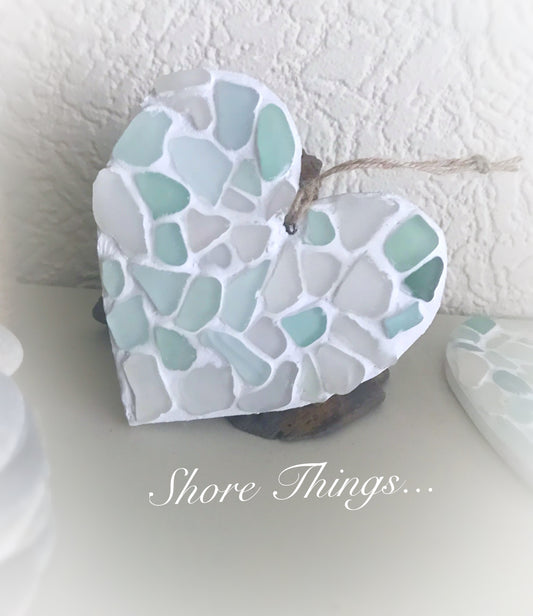 Sea Glass Hanging Heart