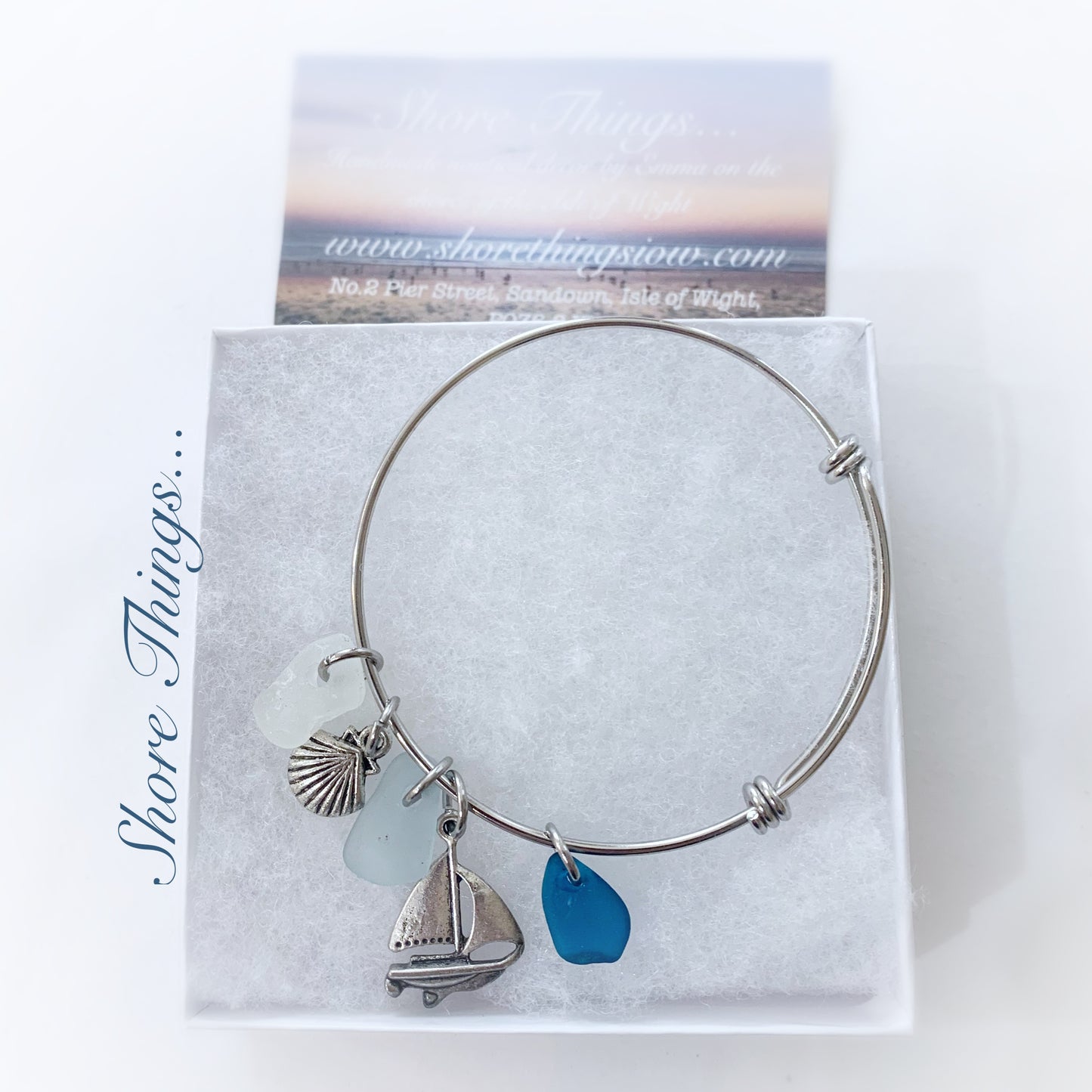 Sea Glass Bangle Gift Boxed