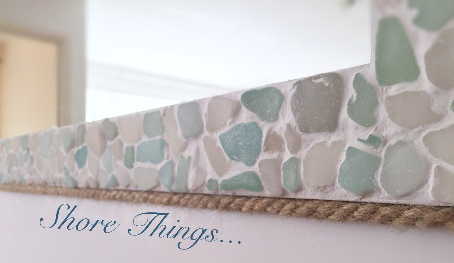 Sea Glass Mirror 15”x9”