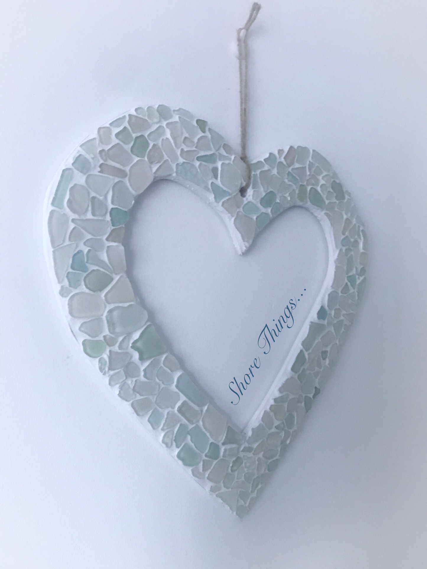 Sea Glass Heart Wreath