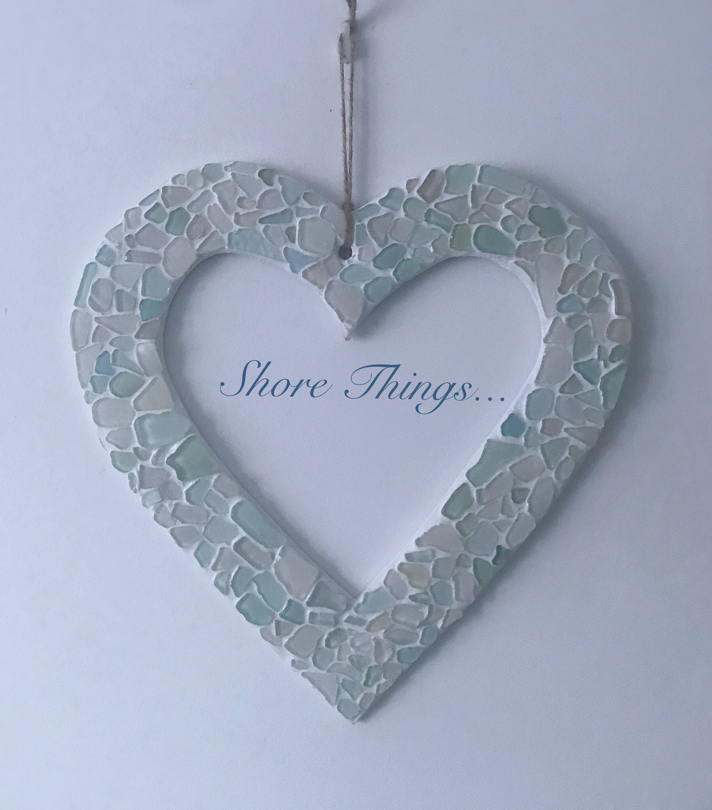 Sea Glass Heart Wreath