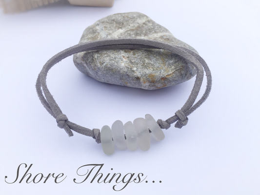 Sea Glass Grey Cord Bracelet