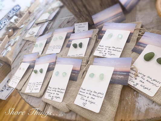 Sea Glass Stud Earrings