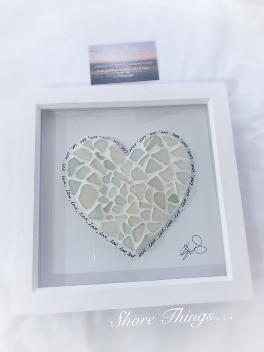 Sea Glass Heart Box Frame