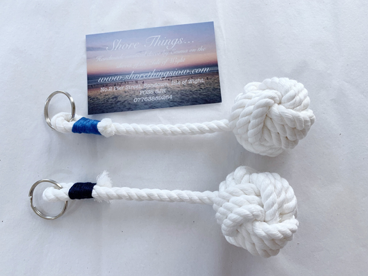 White Rope Knot Key Ring